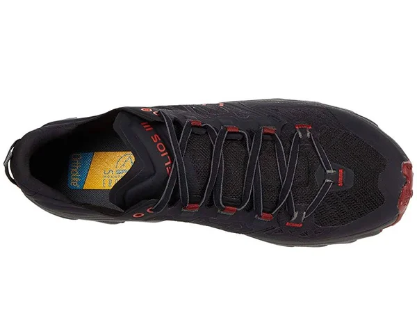 La Sportiva Men's Helios III Shoe - 41.5 - Black, Poppy
