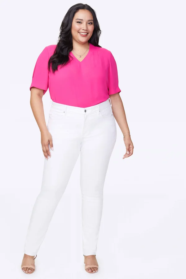 Nydj Alina Skinny Jeans in Plus Size - Optic White - White - 14W