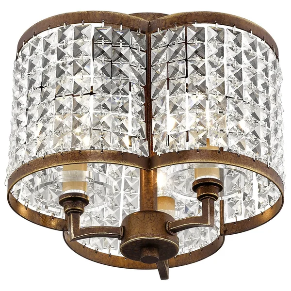 Livex Lighting 50573-64 Grammercy 3-Light Ceiling Mount, Hand Painted Palacial Bronze