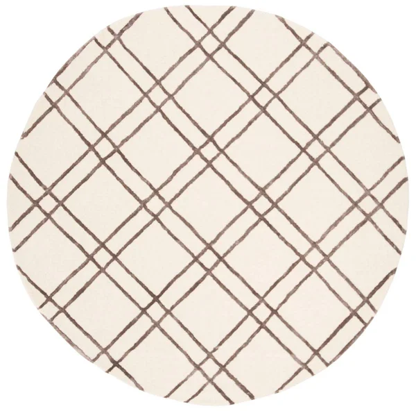 Safavieh Himalaya 901 Area Rug, Ivory, Dark Grey, 6& x 6& Round