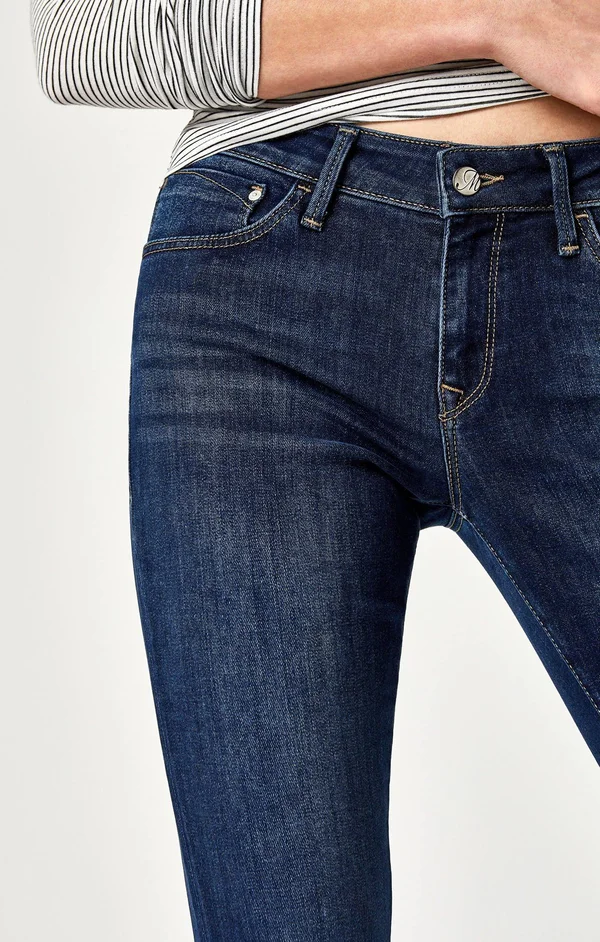 Mavi Alexa Mid-Rise Skinny in Dark Supersoft Jeans - Blue