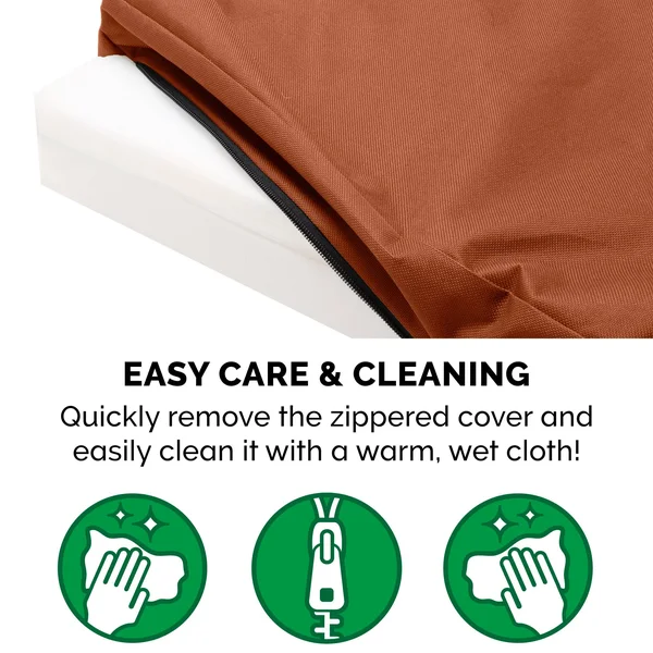 FurHaven Logo Indoor/Outdoor Deluxe Full Support Orthopedic Dog Bed - Jumbo Plus - Chestnut