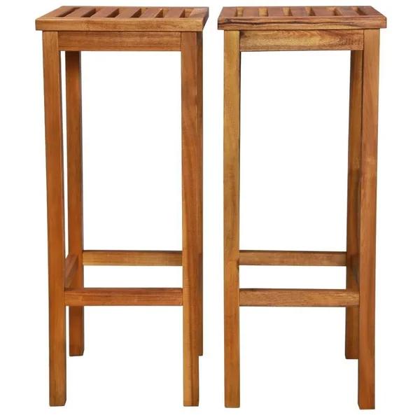 vidaXL Outdoor Bar Chairs 2 Pcs Solid Acacia Wood