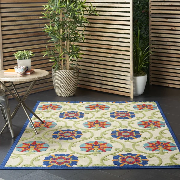 Nourison Aloha Area Rug - Blue/Multicolor, 2&3x22 x 8&