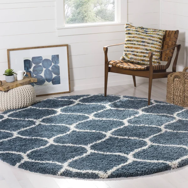 Safavieh Hudson Shag SGH280L Slate Blue/Ivory 3& x 5& Area Rug