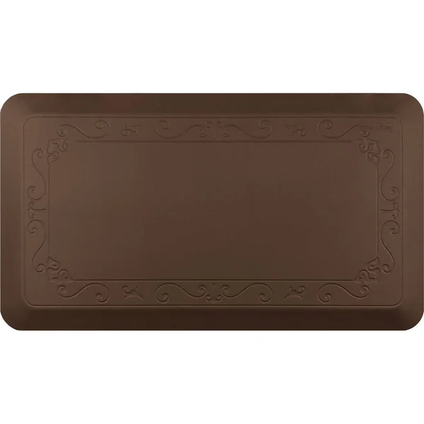 Smart Step Home Collection 72 inch by 20 inch Fleur-de-lys Mat - Tan, 72 x 20 x 5
