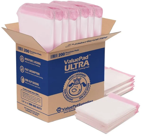 Valuepad Ultra Puppy Pads, Medium 23x24 inch, 200 Count