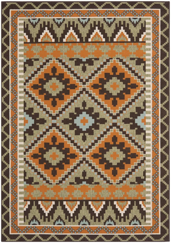 Safavieh Veranda VER096-0742 6&7x22 x 9&6x22 Green - Terracotta Area Rug