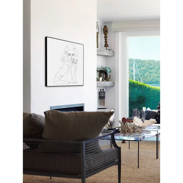 Marmont Hill Inc 'Lady Sketch' Floater Framed Painting Print on Canvas - 20 x 20