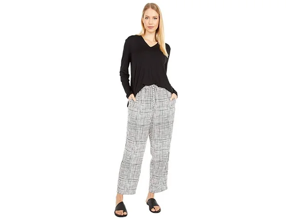 Eileen Fisher Womens Black Long Sleeve V Neck Top Size XS, Women's