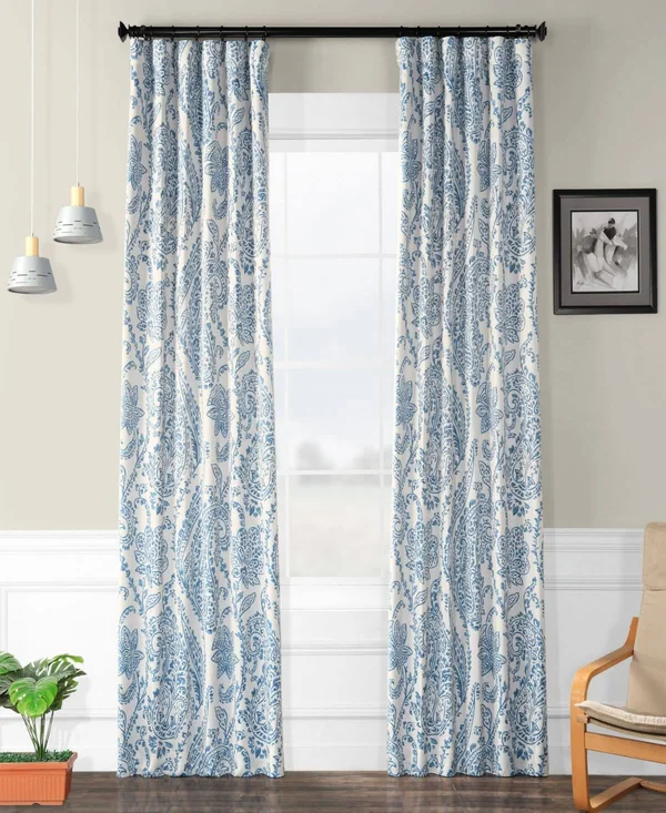 Tea Time China Blue Blackout Curtain