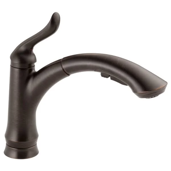 Delta Linden Single Handle Pull-Out Kitchen Faucet (Recertified), Bronze, 4353-RB-DST