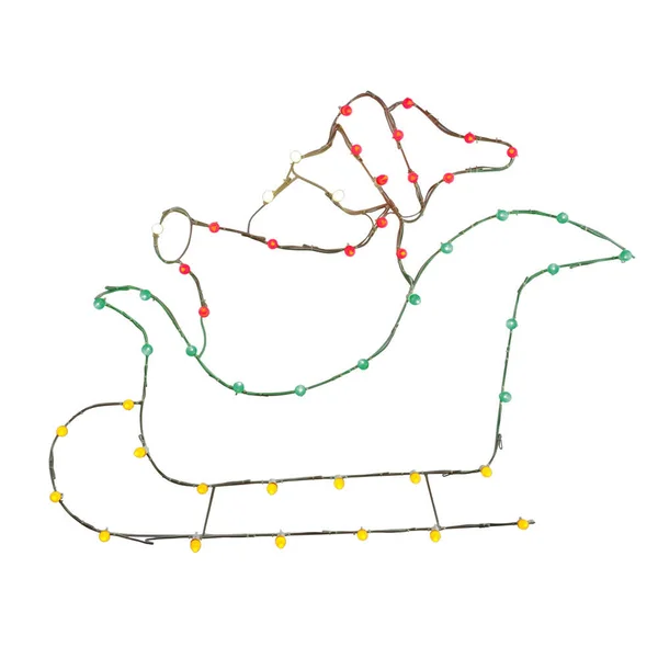 Vickerman 36x22 x 48x22 Santa N& Sleigh C7 Wire Motif
