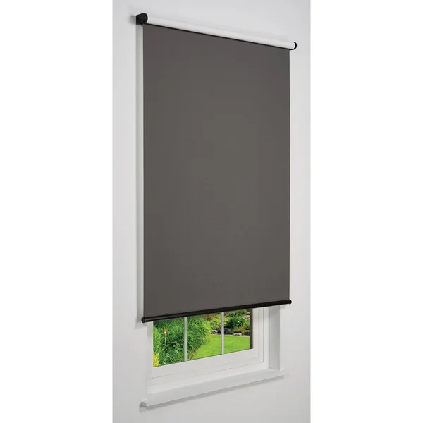 Linen Avenue Cordless Blackout Roller Shade, Dark Grey 27 W x 66 H