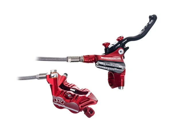 Hope Tech 3 V4 Disc Brake and Lever - Hydraulic - Post Mount Rear, Red