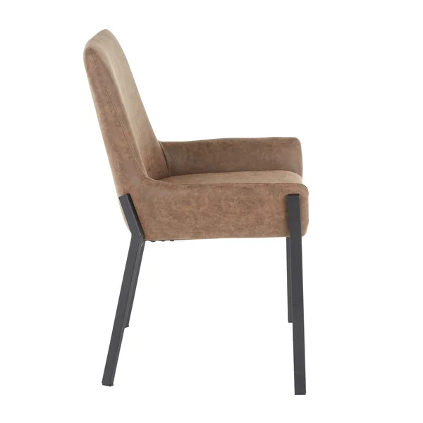 LumiSource Odessa Grey Fabric & Black Steel Dining Chair (Set of 2)