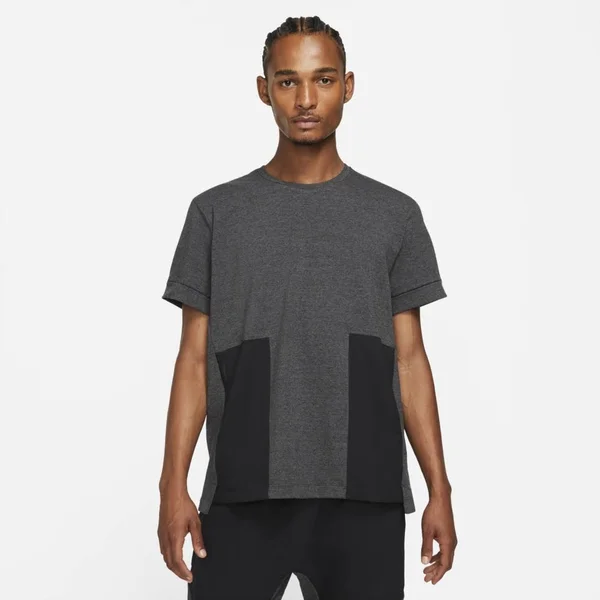 Nike Yoga Dri-Fit Men's Short-Sleeve Top in Black - Size: Medium, DH1927-032