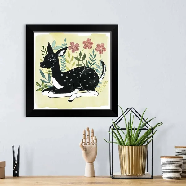 Floral Forester II - Black Framed Wall Art, 16x16, Great Big Canvas