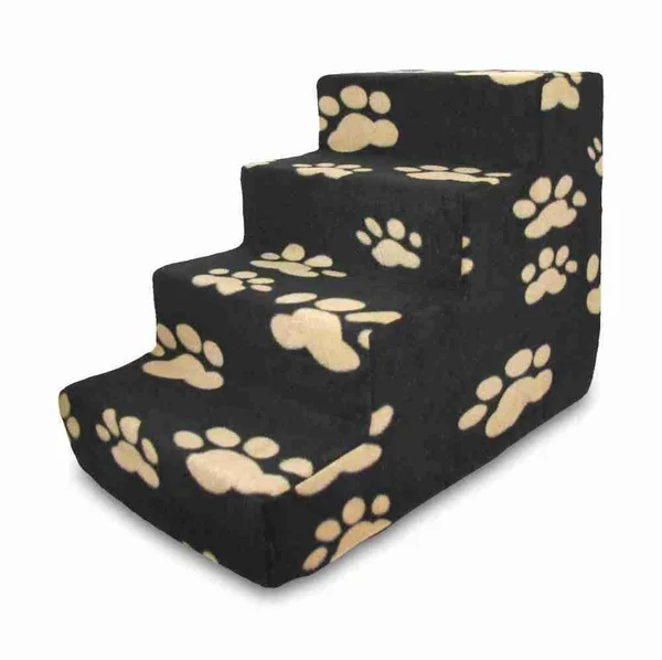 Best Pet Supplies ST210T-M Foam Pet Stairs/Steps, 4-Step, Black