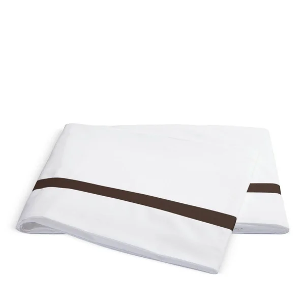 Matouk Lowell Flat Sheet, Full/Queen - Chocolate