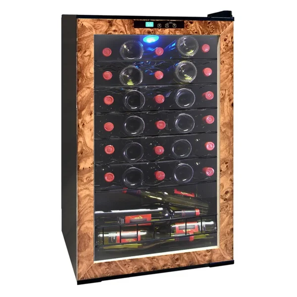 Vinotemp Butler Series EL-28WL 28-Bottle Wine Cooler - 18.9x22 - Brown