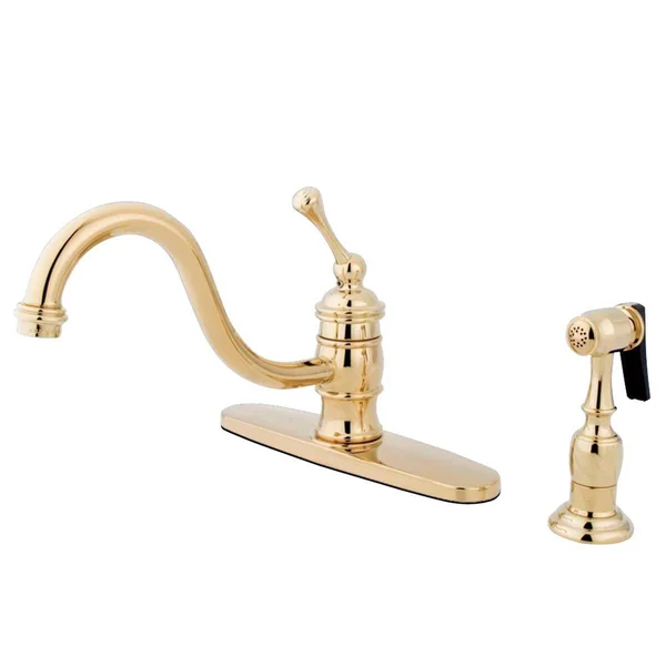 Kingston Brass KB3579BLBS 8x22 Kitchen Faucet, Brushed Nickel/Polished Brass