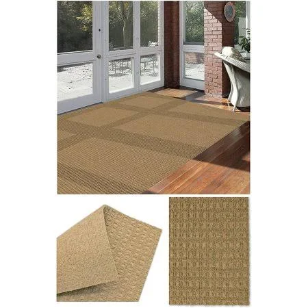 4&x10& Soft and Durable Interlace Indoor - Outdoor Area Rugs Lightweight and Flexible for Easy Cleaning and Transport (Color: Ch