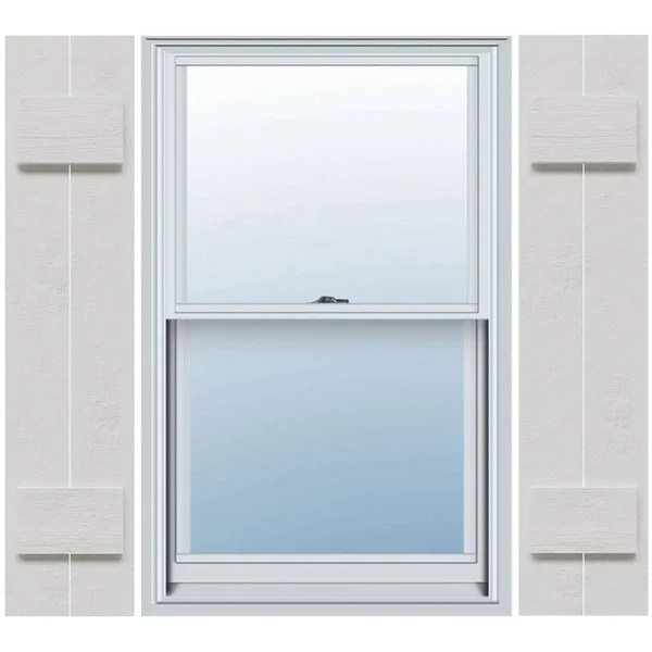 Ekena Millwork FBJ06S11X041RUF 10 3/4x22W x 41x22H Rustic Two Board Joined Board-n-Batten Faux Wood Shutters (Per Pair)