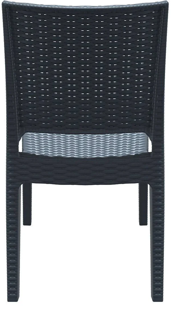 Florida Resin Wickerlook Dining Chair Dark Gray