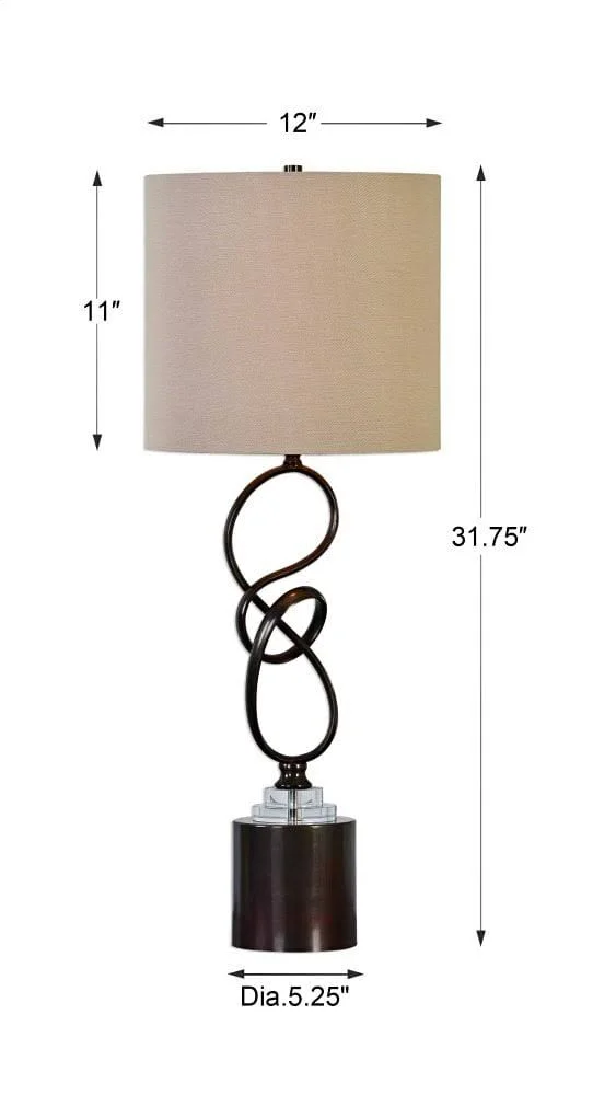 Uttermost 29229-1 Aprilia Twisted Dark Bronze Table Lamp