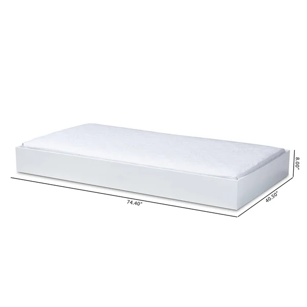 Baxton Studio 158-9659 Renata White Finished Wood Twin Size Trundle