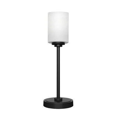 Aneka 17.5x22 Buffet Lamp Latitude Run Shade Color: White - Base Color: Matte Black