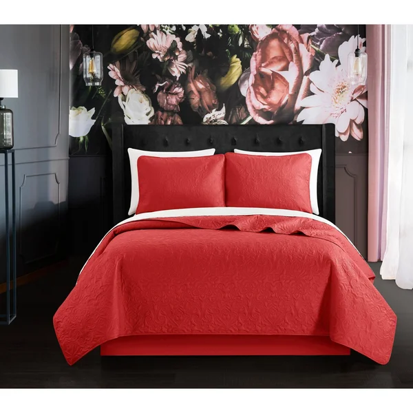 Chic Home Sachi Quilt Set - Brick - King