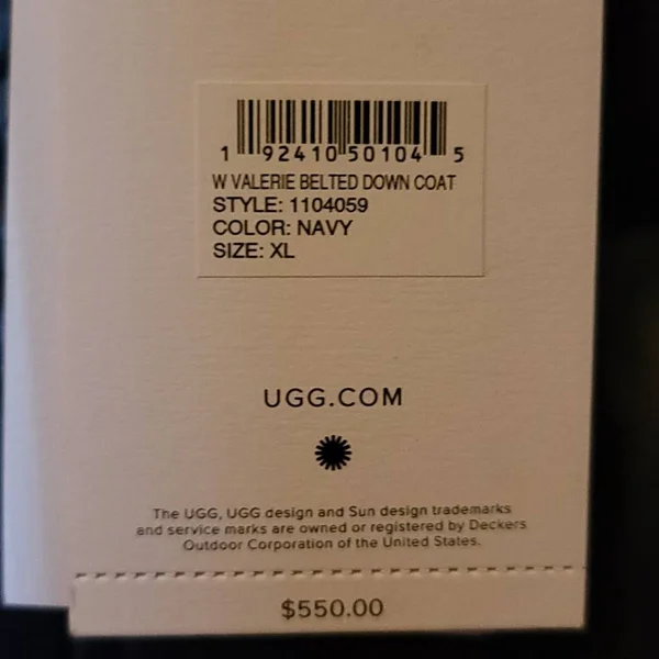 Ugg Women's Valerie Belted Down Coat Polyester - Size XL