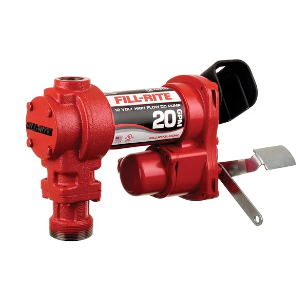 Fill-Rite FR4220HDSFQ Self-Priming Cast Iron 12V 20-GPM Fuel TRANSFER Pump Kit, Red