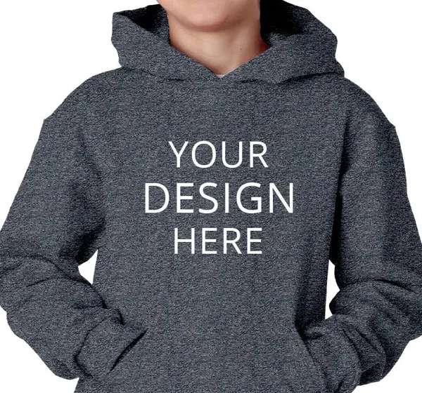 Custom Printed Jerzees Hoodies - Hooded Pullover, Size: M, Vintage Heather Navy
