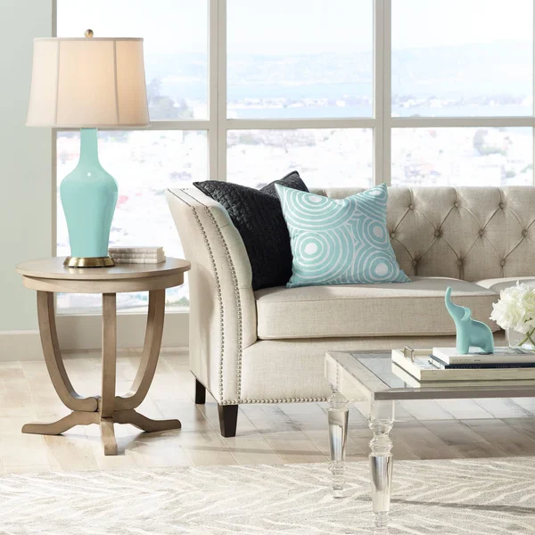 Color + Plus Cay Anya Table Lamp, Blue