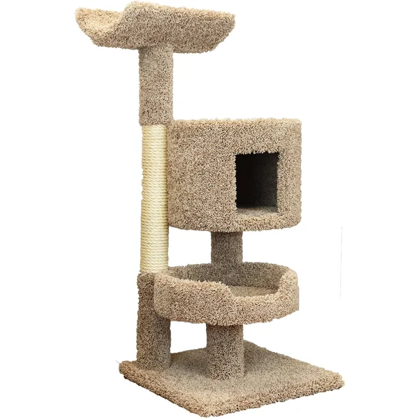 New Cat Condos 3 Level Compact Brown Cat Tree - 44x22 H