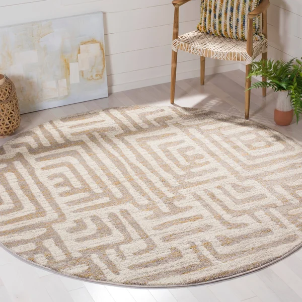 Safavieh Amsterdam AMS106C Ivory - Light Blue Rug 6&7x22 x 6&7x22 Square