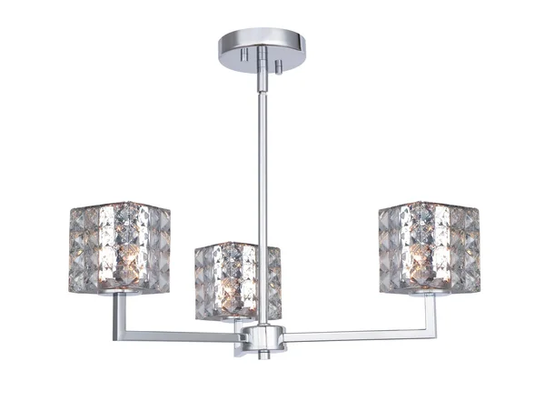 Woodbridge Lighting 21013CHR Elise 3-Light Chandelier Mercury Crystal Square