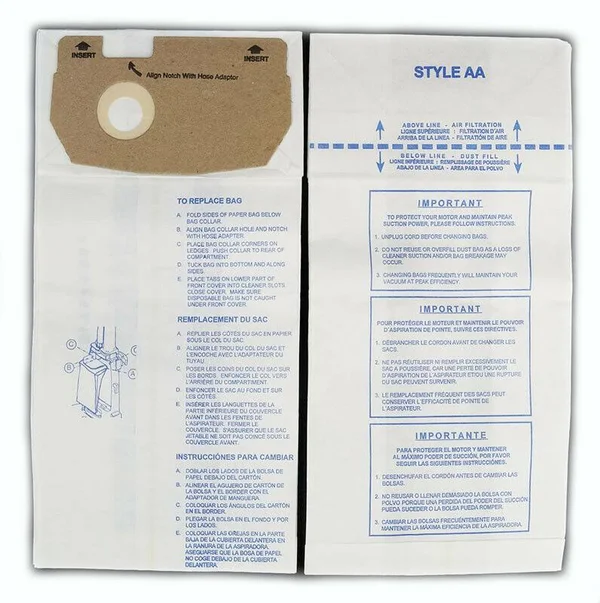 DVC Eureka Style AA Whirlwind Micro Allergen Vacuum Cleaner Bags Made