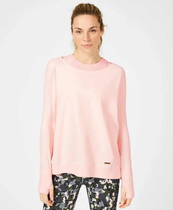 Sweaty Betty Simhasana Luxe Fleece Sweatshirt - Pink, Women's M