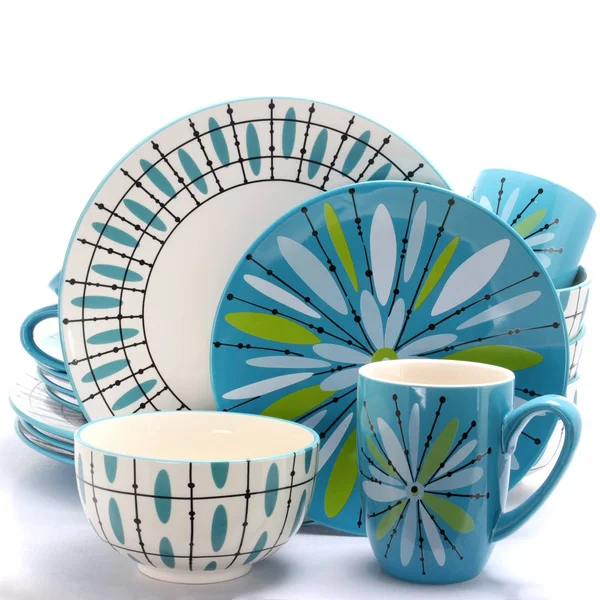 Studio California Luminescent ANZA 16-Piece Dinnerware Set in Teal