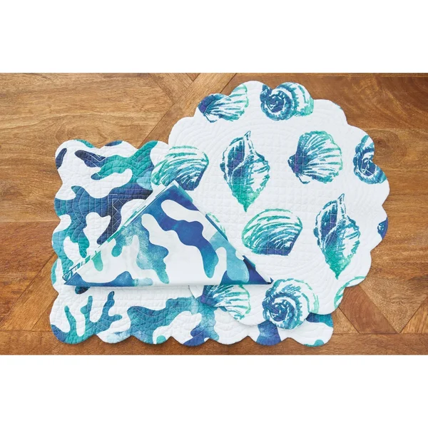 Aqua Reef Napkin Set of 6 in - Rectangle Placemat Cu0026F Home