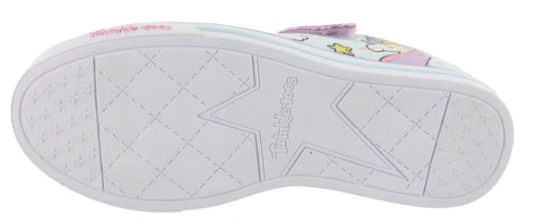 Skechers Girls& Twinkle Toes Shuffles Sparkle Lite Sneaker - Size: 1, Light Blue/Multi