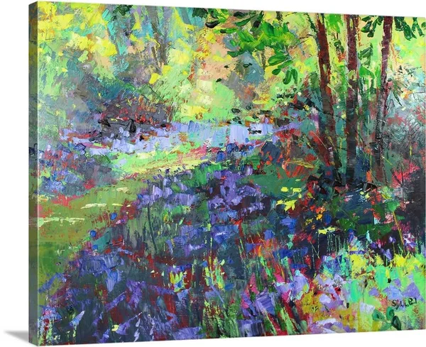 Path Through The Bluebells - Canvas Wall Art, 20x16, Great Big Canvas
