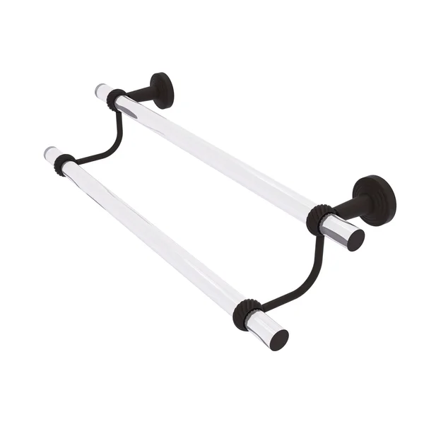 Allied Brass Pacific Beach Collection Double Towel Bar with Twisted Accents - Oil Rubbed Bronze - 30 inch