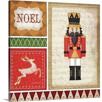 &Christmas Art &Nutcracker Noel Square& by Jennifer Pugh Graphic Art Print Great Big Canvas Format: Canvas - Size: 20x22 H x 20x2