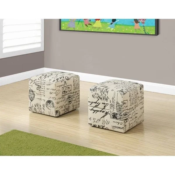 Rosebery Kids Cube Ottoman in Vintage French (Set of 2)
