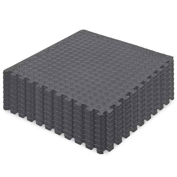 Best Choice Products 96 Sq. ft. Puzzle Exercise Mat, 24-Piece 2x2ft Eva Foam Interlocking Tiles, 3/8in Thick - Gray